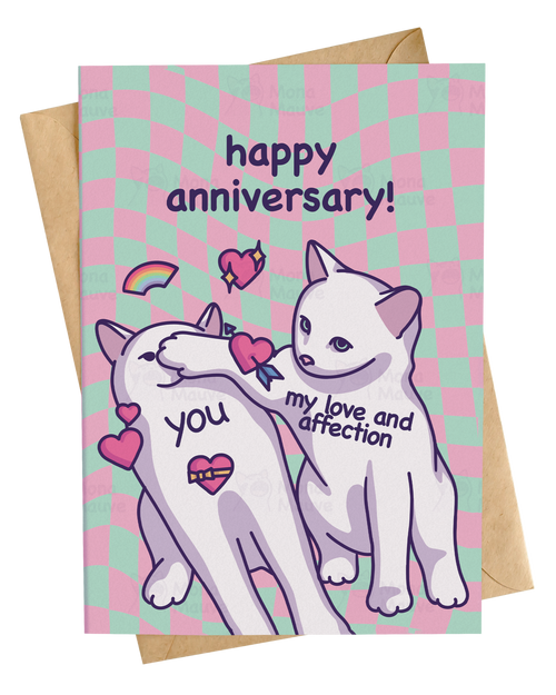 Cute Anniversary Card | Cat Meme | Happy Wedding or Dating Anniversary!