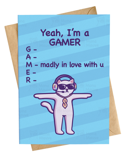 Yeah, I'm a GAMER | Funny Gamer Anniversary Card