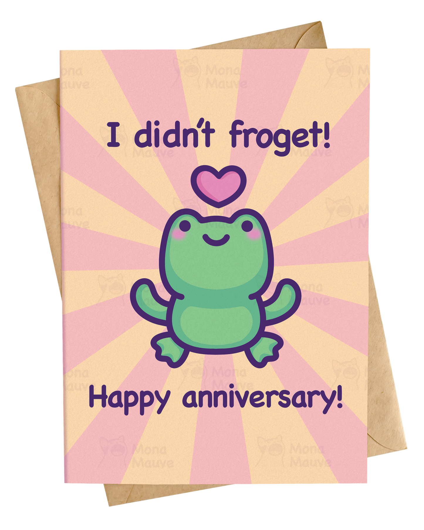 Cute Frog Anniversary Card | I Didn't Froget! | Pun Love Card