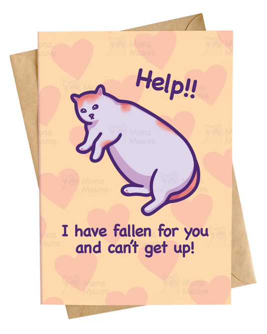 I Have Fallen for You | Funny Cat Anniversary Card