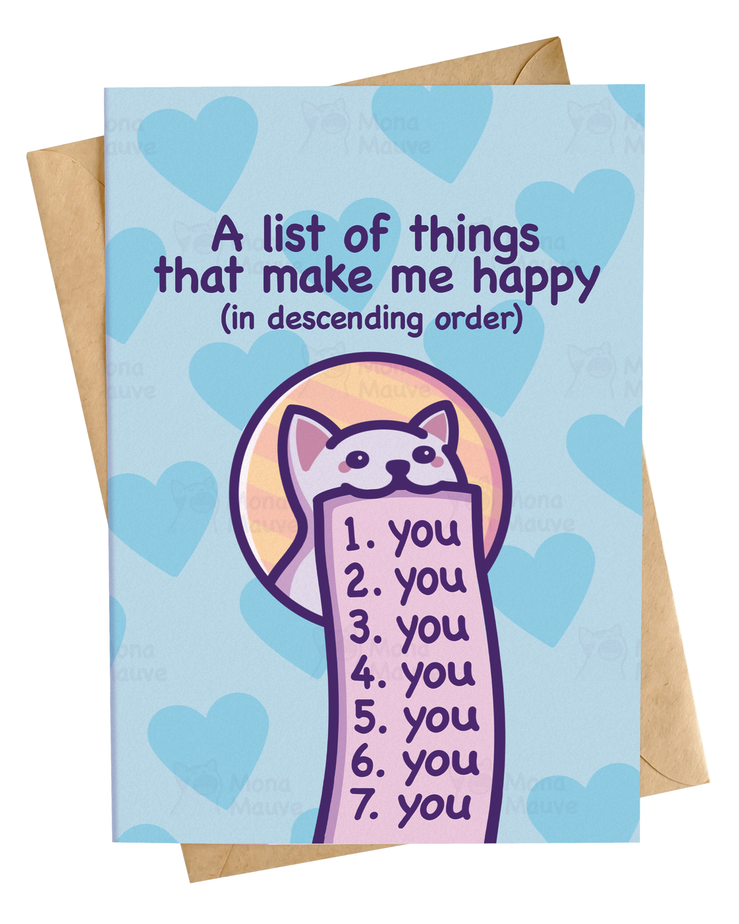 A List of Things That Make Me Happy (You)! | Wholesome Anniversary Card