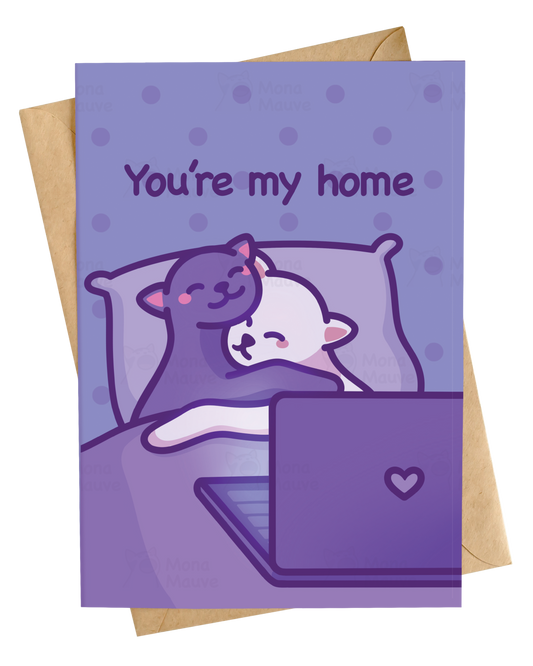 You're My Home | Cute Cat Anniversary Card