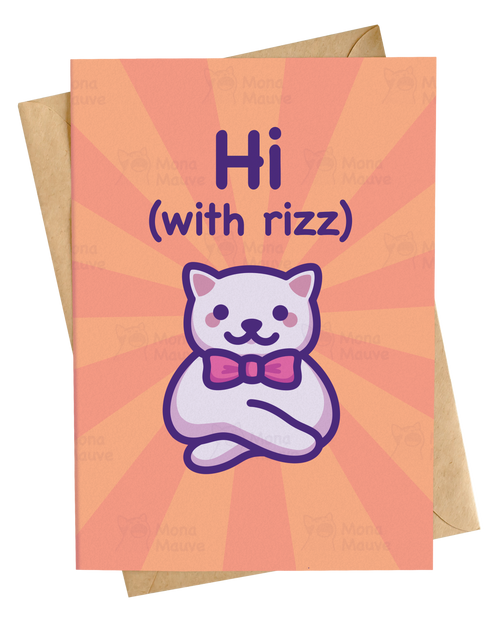 Hi (With Rizz) | Funny Cat Anniversary Card