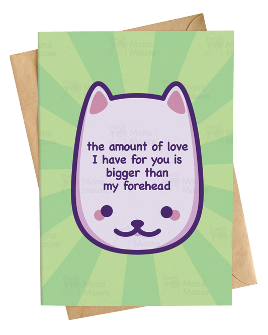Funny Cat Meme Anniversary Card | Bigger Than My Forehead