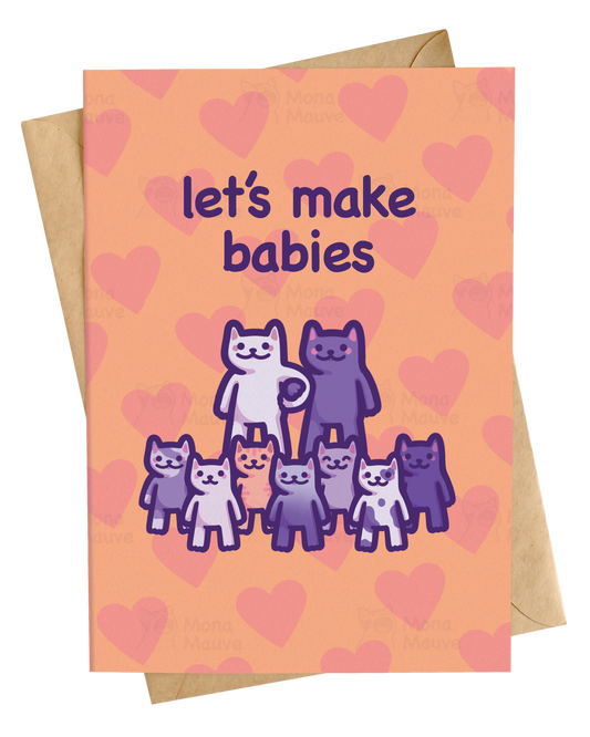 Funny Cat Meme Love Card | Let's Make Babies