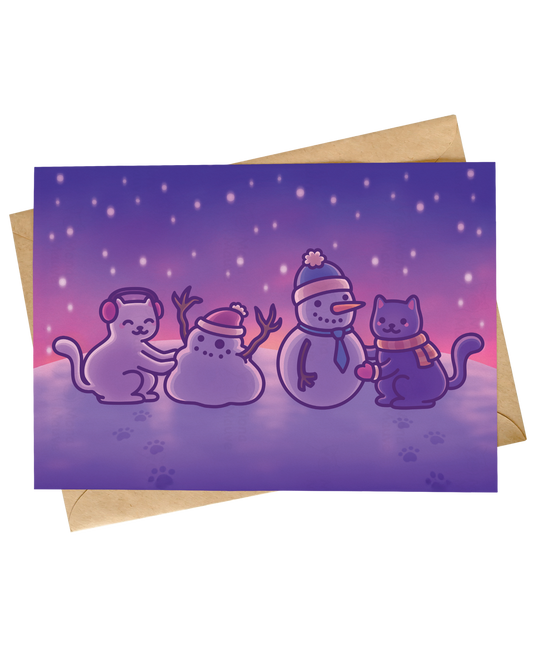 Funny Cat Christmas Card | Cute & Wholesome Festive Illustration