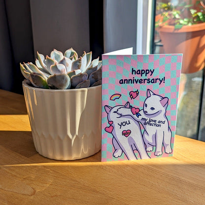 Cute Anniversary Card | Cat Meme | Happy Wedding or Dating Anniversary!