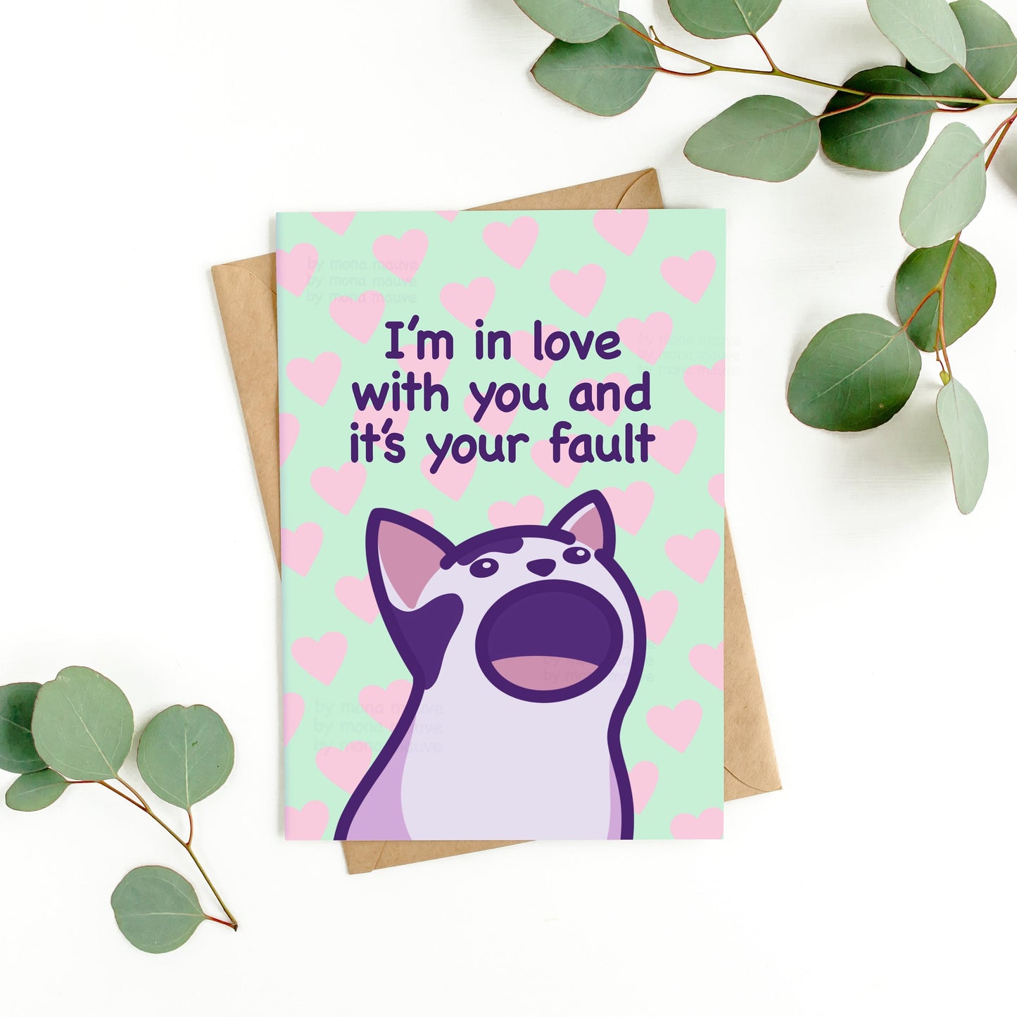 Funny Pop Cat Anniversary Card | Cat Meme Love Card