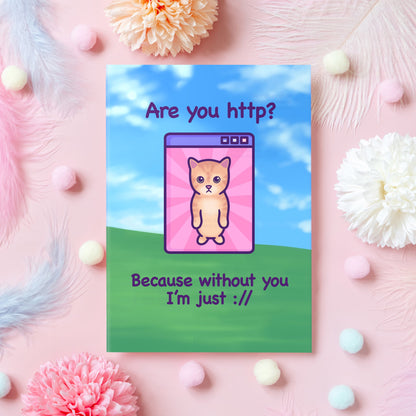 Are You HTTP? | Funny Cat Anniversary Card