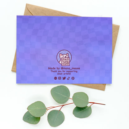 Funny Fishing Valentine's Day Card | Cat Illustration by Mona Mauve