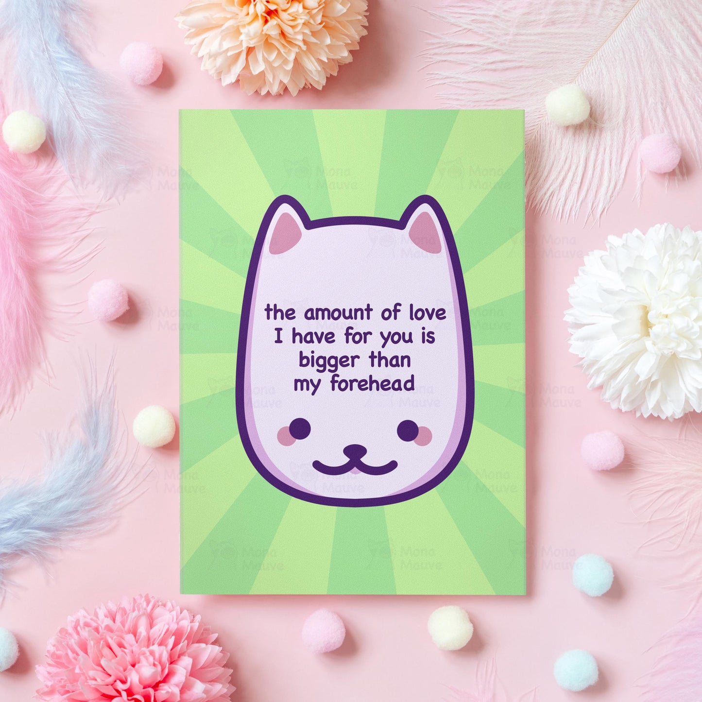 Funny Cat Meme Anniversary Card | Bigger Than My Forehead