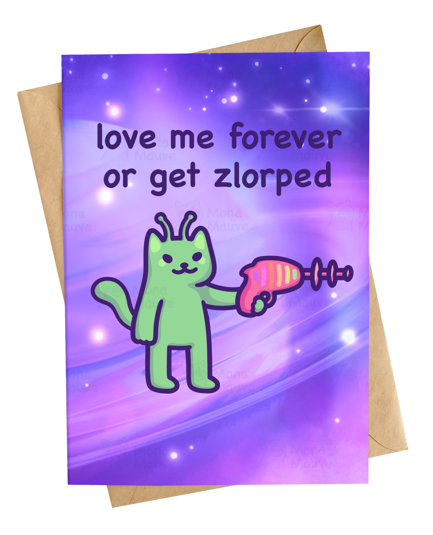 Love Me Forever Or Get Zlorped | Alien Anniversary Card